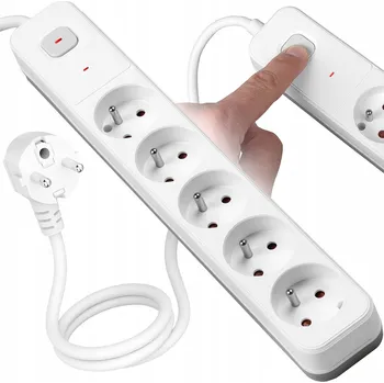 Napájecí kabel PRODLUŽOVACÍ ROZVODKA PROTIPŘEPĚŤOVÁ 5 ZÁSUVEK NAPÁJECÍ 5M VAYOX