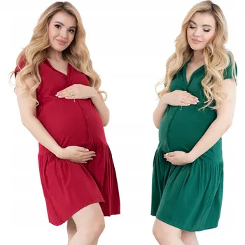 Dámská noční košile SADA 2 KUSŮ TĚHOTENSKÉHO NOČNÍ NA KOJENÍ vel. M