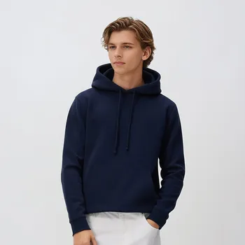 Pánská mikina Reserved - Mikina s kapucí - tmavomodrá - 378HM-59X - 378HM-59X-XXL