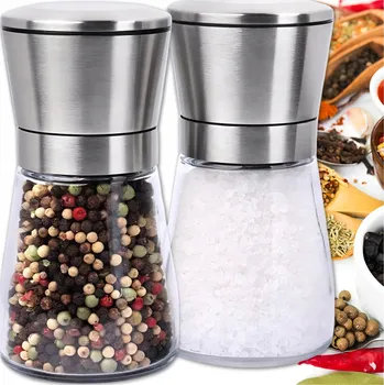 Kuchyňský mlýnek Ruční mlýnek MEMFLOW sklo 450 g bezbarvý, stříbrný