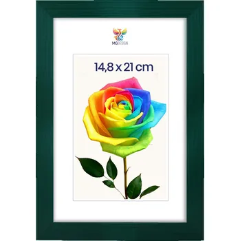 Obraz Rámeček na fotografie A5 14,8 x 21 cm, zelený, z přírodního dřeva