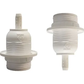 Objímka na žárovku Objímka E27 pro montáž do dřeva, patice žárovky, krytka do dřeva BÍLÁ