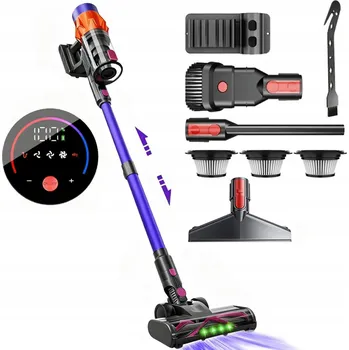 Vysavač Teleskopický Vysavač Bezdrátový Tyčový Silný HEPA Filtr Tichý LED