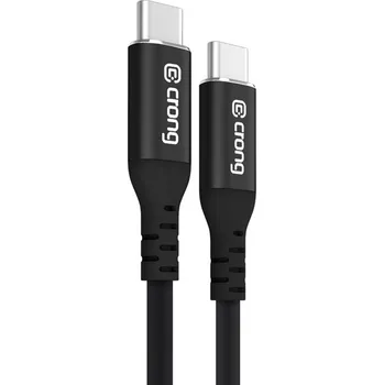 Datový kabel Kabel Crong USB-C - USB-C 0,25 m černý
