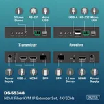 Digitus DS-55348 Hdmi Fiber Kvm Ip Extender Set 4K 60Hz 2xUSB černý