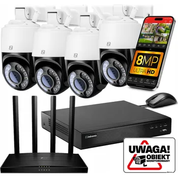 IP kamera Sada pro IP WiFi MONITORING 4 Kamery 8MPx 4K DETEKCE OSOB, Bez disku