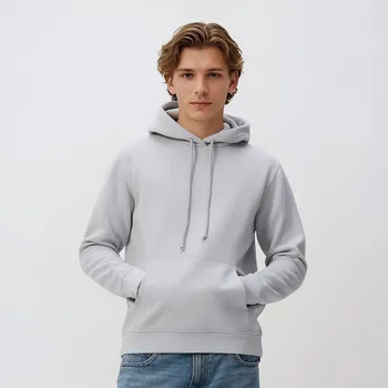 Pánská mikina Reserved - Mikina s kapucí - světle šedá - 378HM-09X - 378HM-09X-XXL