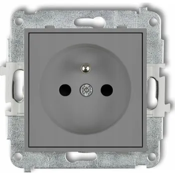Elektrická zásuvka Jednoduchá zásuvka s uzemněním Karlik Mini šedá 27MGP-1zp