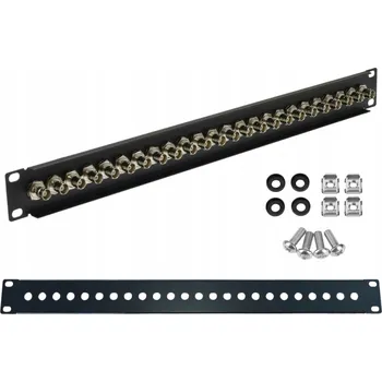 Patch panel Patch Panel RACK 19" 1U 24 Porty BNC Černý Stalflex do Síťových Skříní