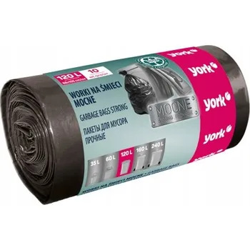 Pytle na odpadky Pevné pytle na odpadky 120 l York