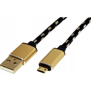 Datový kabel Kabel USB 2.0 A - Micro B M/M pozlacený 1,8m