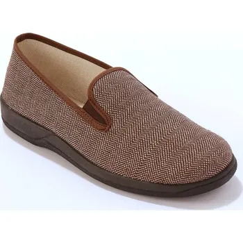 Dámské pantofle Domácí pantofle se ševronovým vzorem a postranními pruženkami kaštanová 43