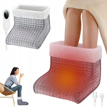 Elektrický vyhřívací polštář/ohřívač nohou z polar fleece + Ovladač s LED displejem