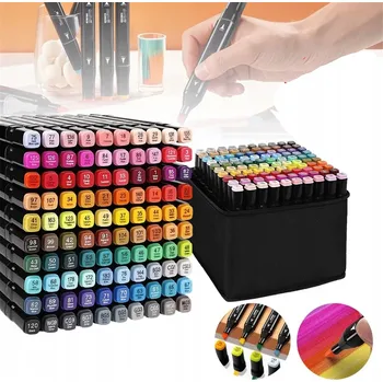 100 BAREV OBOUSTRANNÉ FIXY 1MM + 6MM RYCHLESCHNOUCÍ PRO DEKORACI OBLEČENÍ