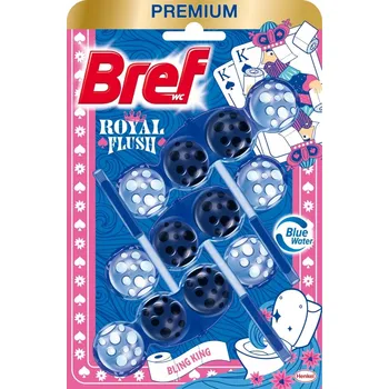 WC čistič WC blok barvící 3 x 50g Bref Classic Royal Flush - Bling King