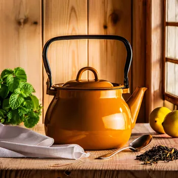 Konvice na čaj Smaltovaná varná konvice STEAM žlutá 2 l