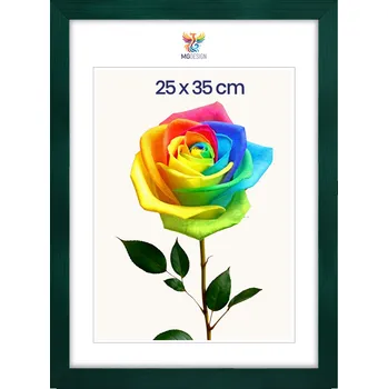 Obraz Rámeček na fotografie 25 x 35 cm, tyrkysový, z přírodního dřeva