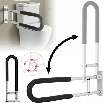 Madlo do koupelny KOUPELNOVÉ MADLO NÁSTĚNNÉ OBLOUKOVÉ SKLOPNÉ 60X20CM NEREZOVÁ OCEL DO 100KG