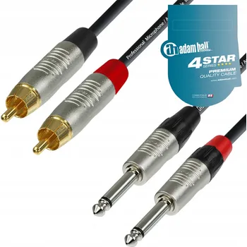 Audio kabel Kabel RCA - 6,3mm jack Adam Hall K4TPC 3 m