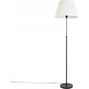 Stojací lampa Stojací lampa černá s plisovaným krémovým stínidlem 45 cm, nastavitelná -