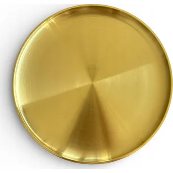Servírovací talíř z nerezu 30cm podnos pro servírování a dekorace Gold