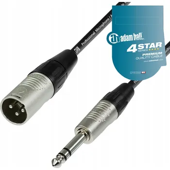 Audio kabel Kabel XLR - jack 6,3 mm Adam Hall K4BMV0600 6 m (XLR samec - 6,3 mm jack)