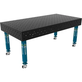 Dílenský stůl Stůl svařovací GPPH PLUS 2000 x 1000 mm, s kolečky, s průměrem děr 16 mm