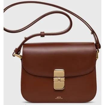 Kožená kabelka A.P.C. Grace Small PXBMW.F61413 hnědá 88X, vel. ONE SIZE