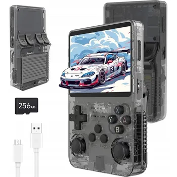 Herní konzole R40S PRO PŘENOSNÁ HERNÍ KONZOLE RETRO 256GB 15000 HER 3,5" IPS 3800MAH USB