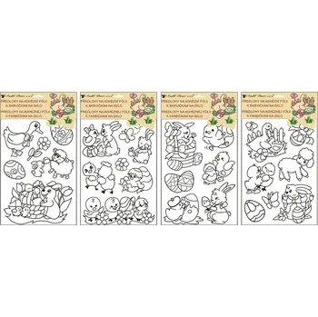 Šablona na barvy na sklo, velikonoce