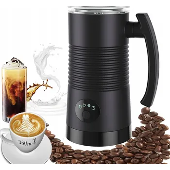Šlehač mléka NAPĚŇOVAČ KÁVA 4V1 400W AUTOMATICKÝ NEREZOVÁ OCEL ČERNÝ 160 ML PĚNY