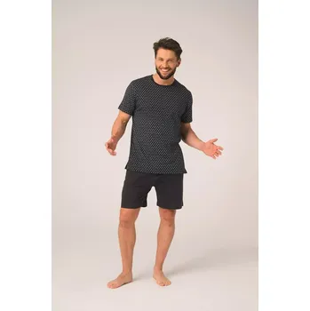 Pánské pyžamo Pánské pyžamo Key MNS 936 A26 cr/r M-2XL tmavě modrá L