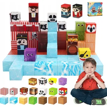 ostatní stavebnice STEM ZABAWKA 100 KLOCKÓW MAGNETICKÁ STAVEBNICE MOŘSKÉ DOBRODRUŽSTVÍ ROZVOJ INTELIGENCE