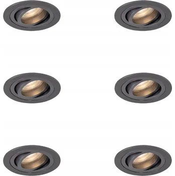 IP kamera Sada 6 moderních zapuštěných reflektorů Gunmetal GU10 50mm kulaté