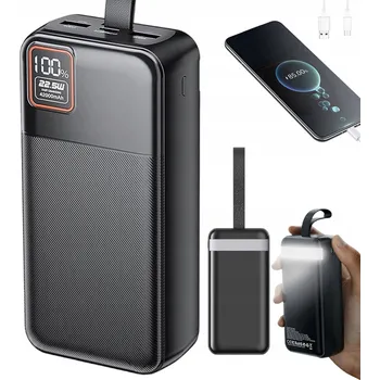 Powerbanka POWER BANK VELKÁ KAPACITA 42000MAH 4 NABÍJECÍ PORTY LED LATARKA PODRÓŻNA