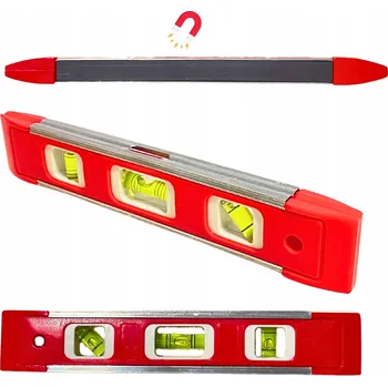 Vodováha TORPÉDOVÁ VODVÁHA S MAGNETEM 23CM PRO TRUBKY A SLOUPKY, 3 LIBELY