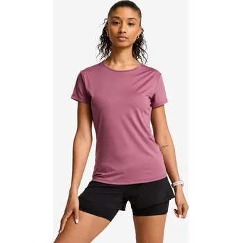 Pánské oblečení DOMYOS Dámské fitness tričko s krátkým rukávem S FIALOVÁ