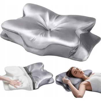 Polštář PAMĚŤOVÁ PĚNA STŘÍBRNO-ŠEDÁ POLŠTÁŘ PRO PŘIROZENOU POLOHU HLAVY