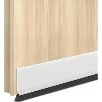 Těsnění do okna a dveří Podlahové těsnění s kartáčem Samolepicí bílé – proti chladu a hluku