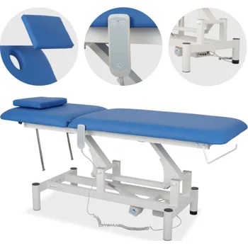Masáž Habys Terapeutický stůl Optima, elektrické nastavení výšky s ručním dálkovým ovládáním – Satin Comfort k723 modrý