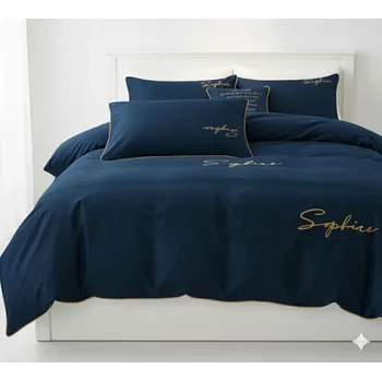 Povlečení Sada povlečení z mikrovlákna modrá 160x200cm 3 dílná