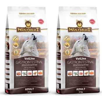 WOLFSBLUT VetLine Gastrointestinal Duck - suché krmivo pro psy - 2x12kg