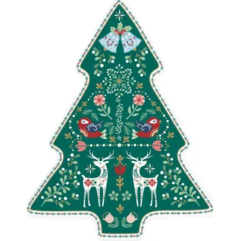 Talíř Vánoční porcelánový talíř / talířek EASY LIFE CHRISTMAS FOLK 25 x 20 cm