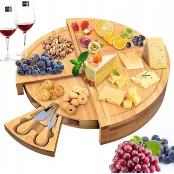 Kuchyňské prkénko VILLUX Bambusové Prkénko na Servírování pro BBQ, Sýry a Uzeniny