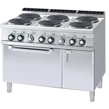 Sporák Sporák elektrický se statickou elektrickou troubou GN 2/1 - 6x plotýnka 400 V | RM - CF6-912ETV