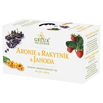 Čaj Valdemar Grešík Aronie & rakytník & jahoda ovocný čaj 20x 2 g