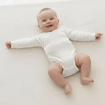 Baby Service Rostoucí zavinovací body bílé vzor obdélník Babyservice Vel. 50