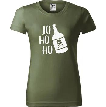 Dámské oblečení DOBRÝ TRIKO Dámské tričko s potiskem Jo ho ho Barva: Khaki, Velikost: XL