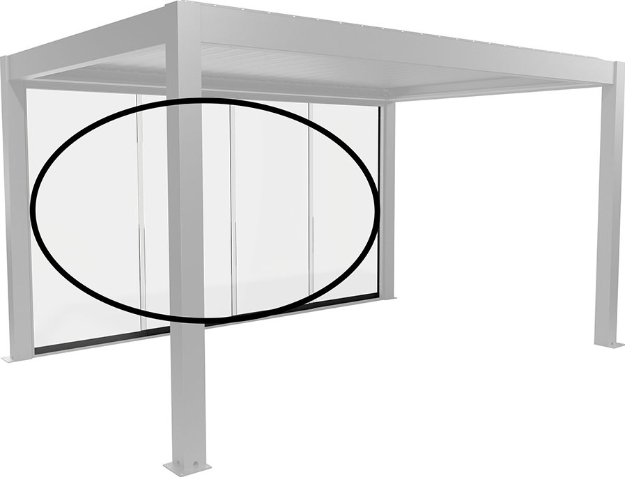 Biohort Posuvná stěna z čirého tvrzeného 10mm skla pro stranu 4m, Tmavě šedá metalíza (Originální příslušenství pro Biohort Pergola)