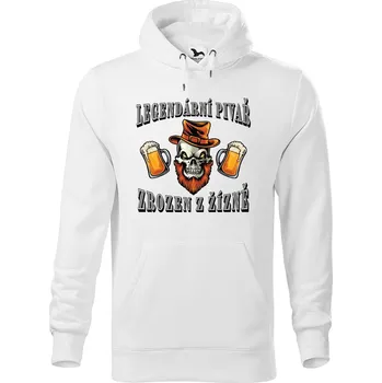 Pánská mikina DOBRÝ TRIKO Pánská mikina s potiskem Legendární pivař Velikost pánské mikiny: 2XL, Barva: Bílá